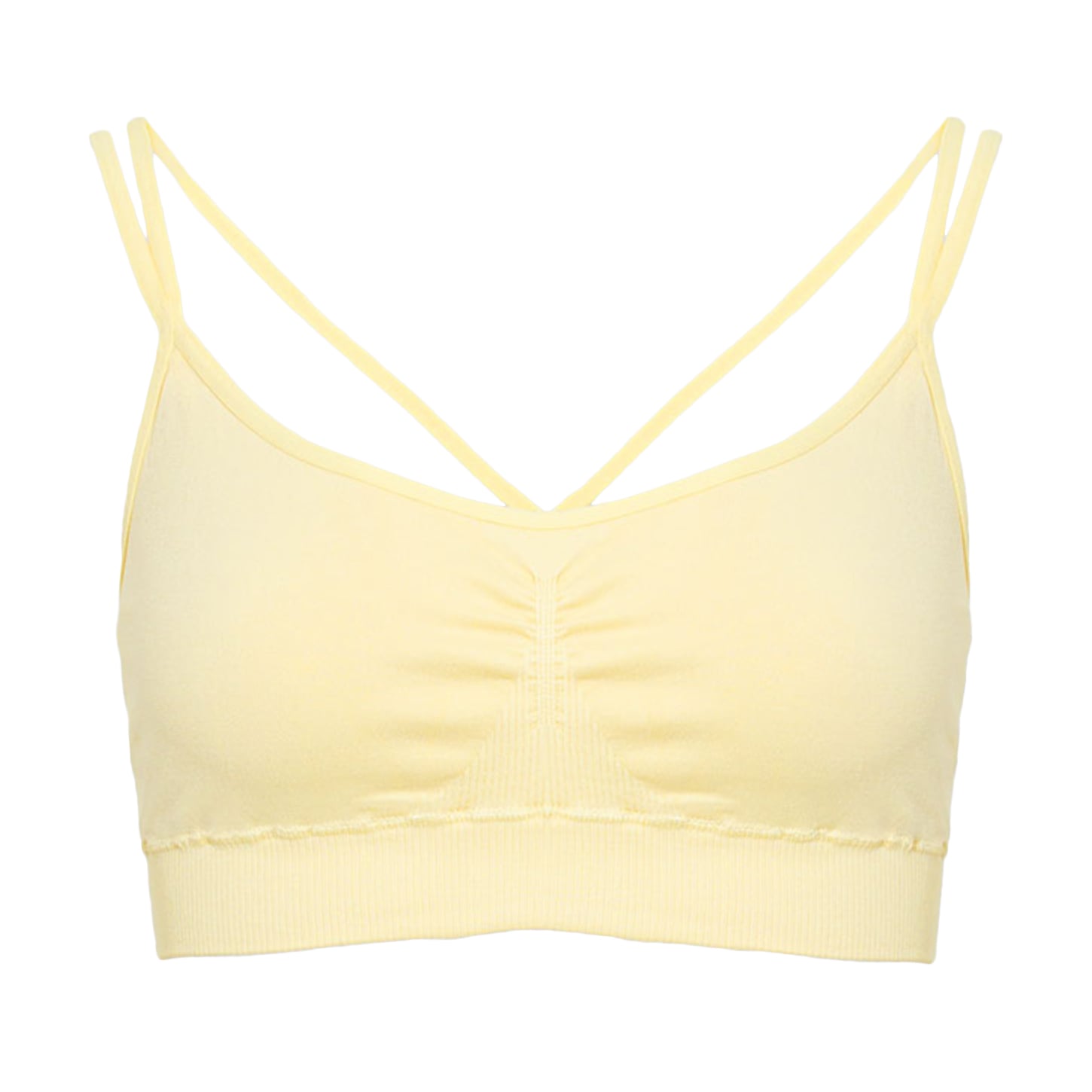 Безшовний спортивний топ жіночий Flexit Flex Top Active з перехресними бретелями, Yellow-Lemon Grass, розмір S/M